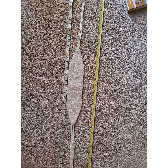 Christian DIOR CEINTURES  vintage hand beaded cream bridal cumberbund BELT SZ XS - Picture 12 of 13